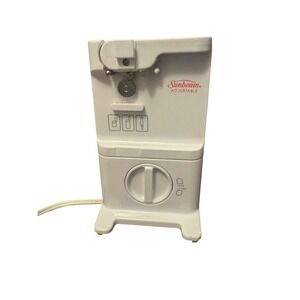 Vintage Sunbeam Adjustable Electric Can Opener & Knife Sharpener White – Tested